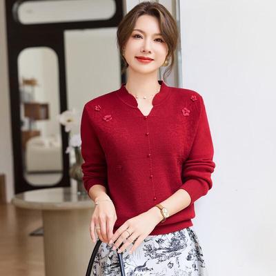 Jianhu Damen Strickpullover für das mittlere Alter Winter