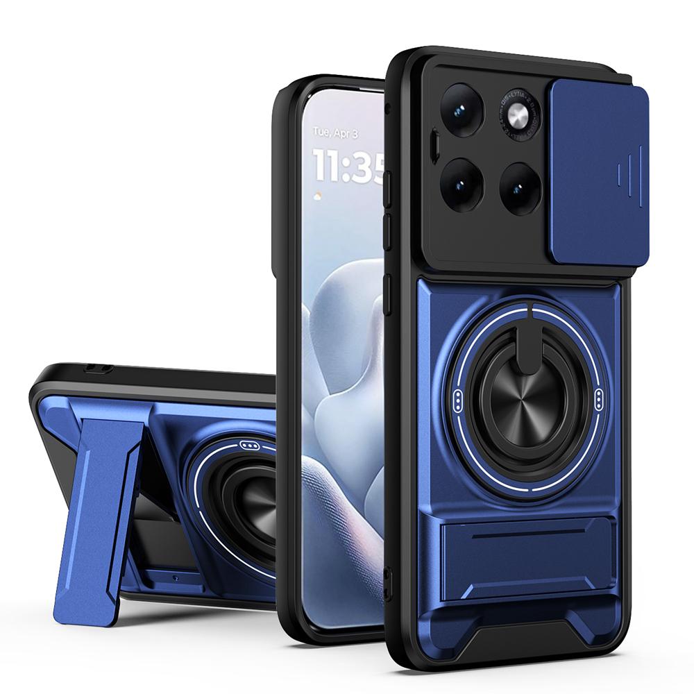 Lyxigt Pansar PC+TPU Magnetisk Ringfäste Fodral för MOTO Edge 70 Ultra Fusion+ G77 G67 G17 G86/56/85/75/55/35/05 Skjutbart Linsskydd
