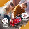 Zetz Brands Electric Fire Truck Toy for Kids - Bright Flashing 4D Lights and Realistic Siren with Sounds  Bump and Go Fire Truck for Boys  Auto