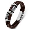Bracciale Vikingo Fatto a Mano in Pelle e Acciaio Inossidabile per Uomo Accessorio di Moda