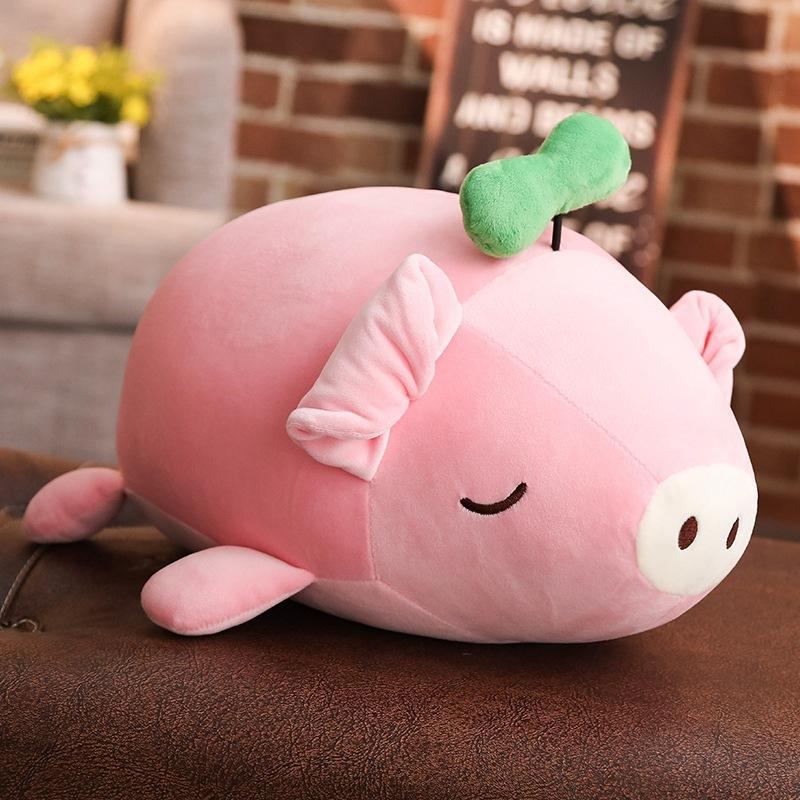 New Cute Down Cotton Sprouting Grass Pig Doll Plush Toy Children Girls Sleeping Comfort Doll Pillow Xmas Gift  Anime Plush
