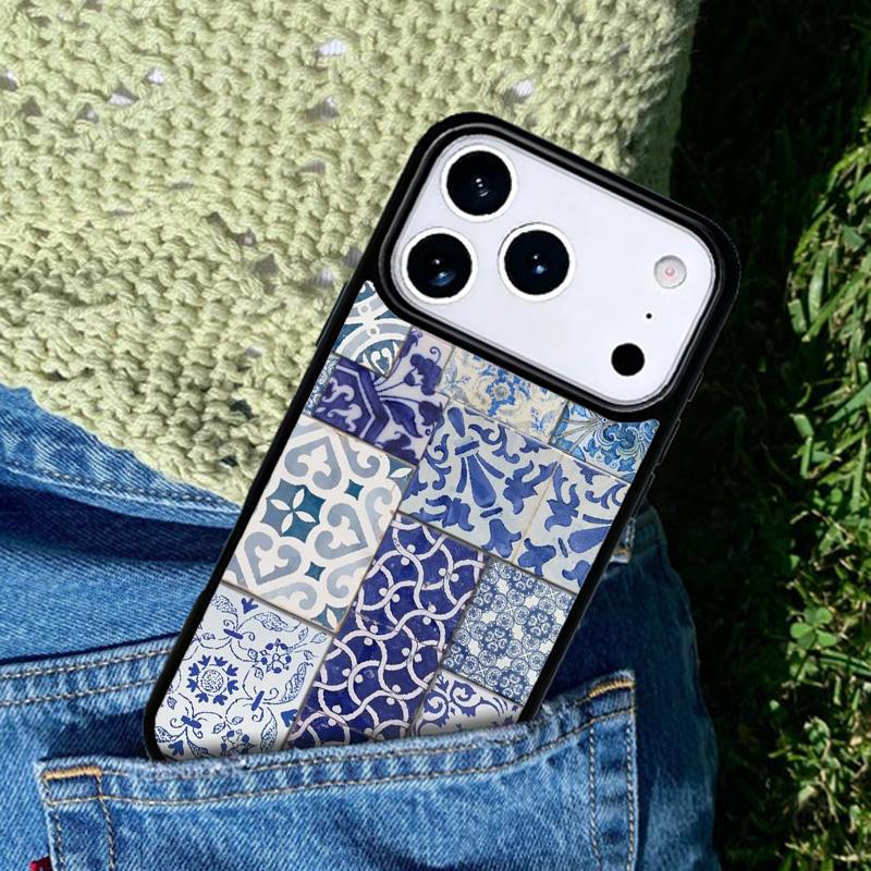 art Decorative Moroccan Tile Phone Case Cover for IPhone 11 12 13 14 15 16e 17 Pro Max Coque for IPhone 17 Air