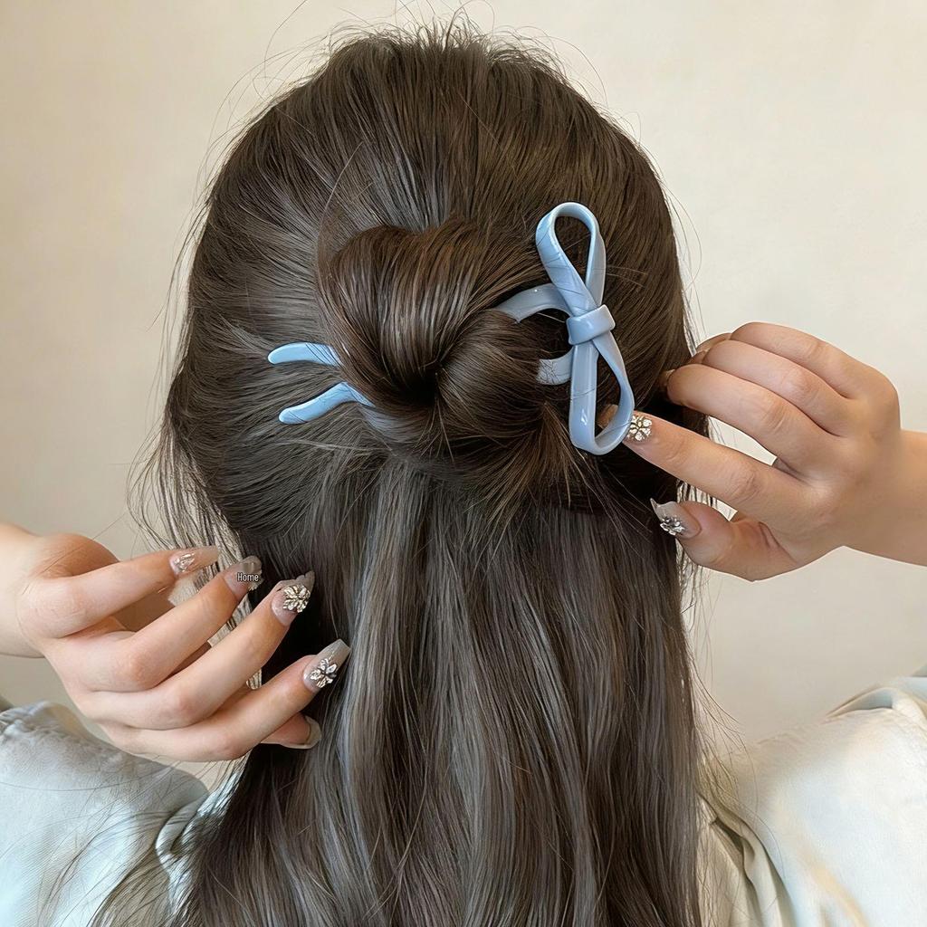 Ballet Style Colorful Bow Hairpin for Updo and Flyaway Hair - Cute Acetate Hair Clip