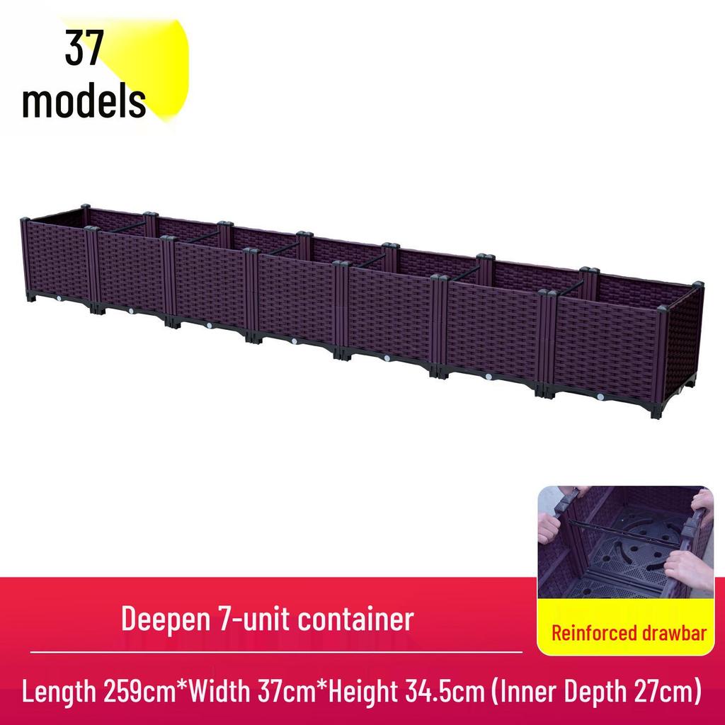 Outdoor Flower & Vegetable Planter: Large Rectangular Plastic Box for Balcony & Rooftop Gardening