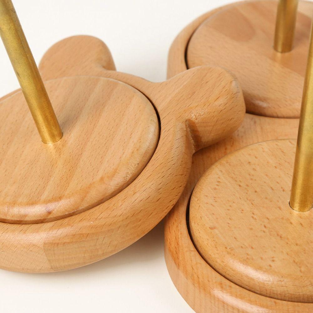 Rotating Thread Spool Spinning Yarn Stand Embroidery Thread Organizer Wooden Yarn Holder  Crochet