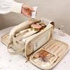 Double Zipper Waterproof Makeup Bag Large Capacity Toiletry Organizer Travel Cosmetic Pouch Portable for Women Men