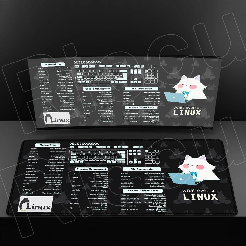 Programmer Office Laptop Soft Mousepad Linux Commands Line Desktop Mat xmm Office Computer Shortcuts Carpet PC Accessories