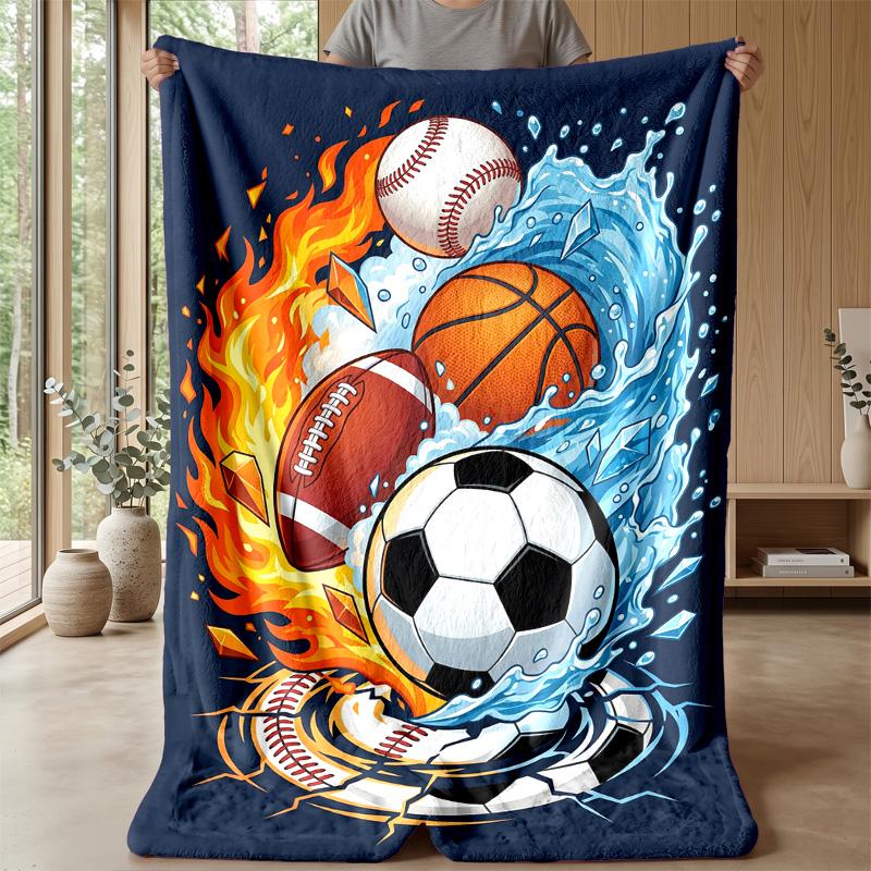 Sports in Flames and Water 7 Theme blanket Lightweight Warm Flannel Blanket Decorative Throw Blanket for Home Decoration