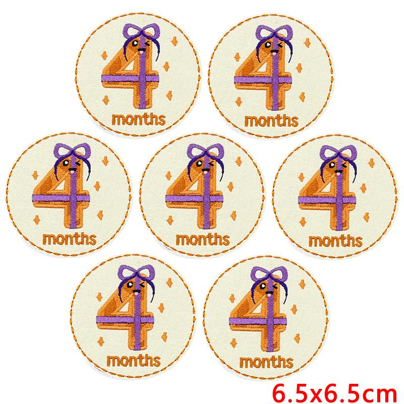 10 Stück Großhandel Cartoon Zahl Dezember Gestickte Aufnäher Runde Form Aufnäher Aufbügler Für Kleidung Nähen Applikation Dekor