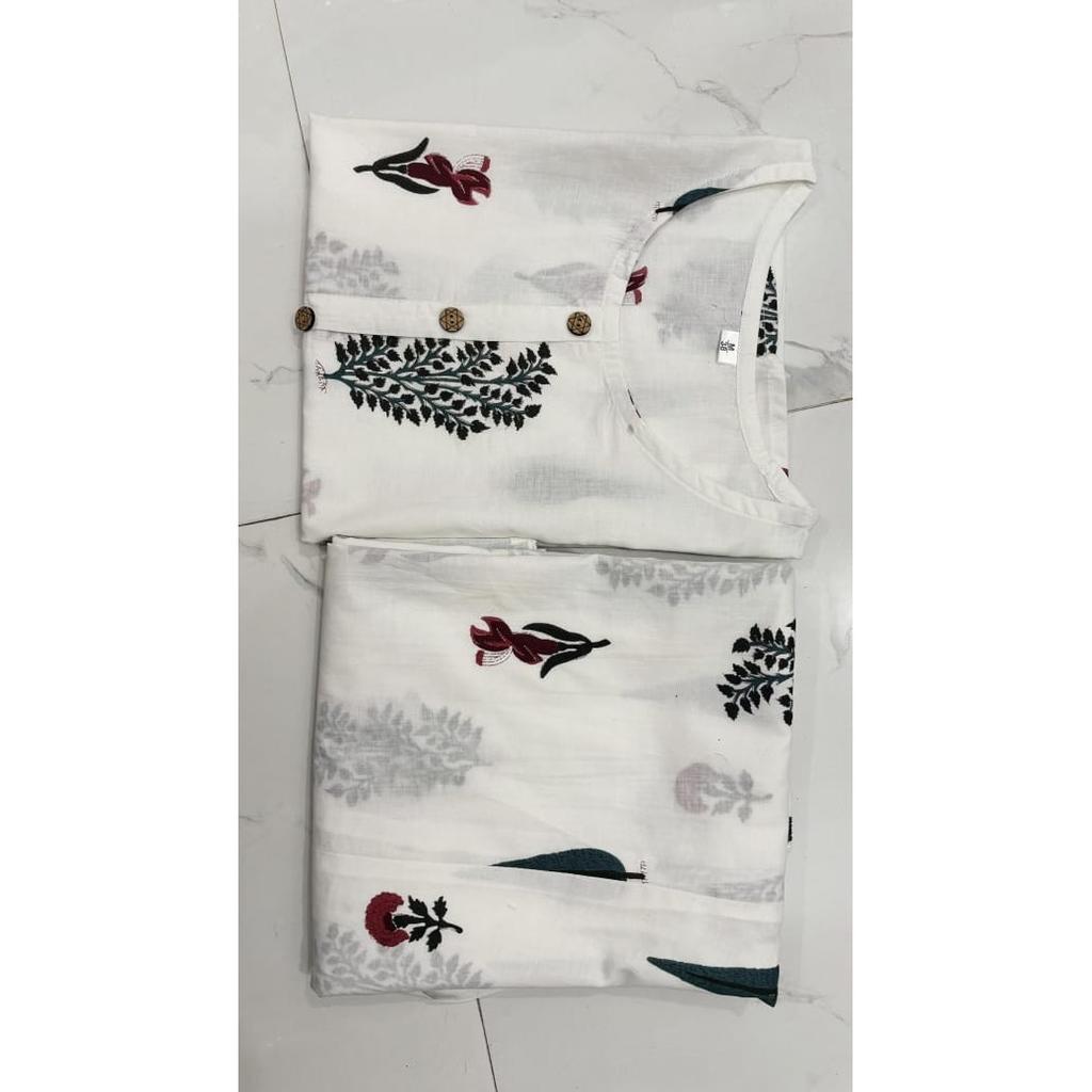 Women's Printed Cotton Top with Skirt Set Indian Bollywood Casual Wear Kurti Set