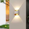 Outdoor Wall Light IP65 Waterproof Simple Wall Sconce Up And Down 2-Way Illumination Antirust COB for Front Door Yard Deck