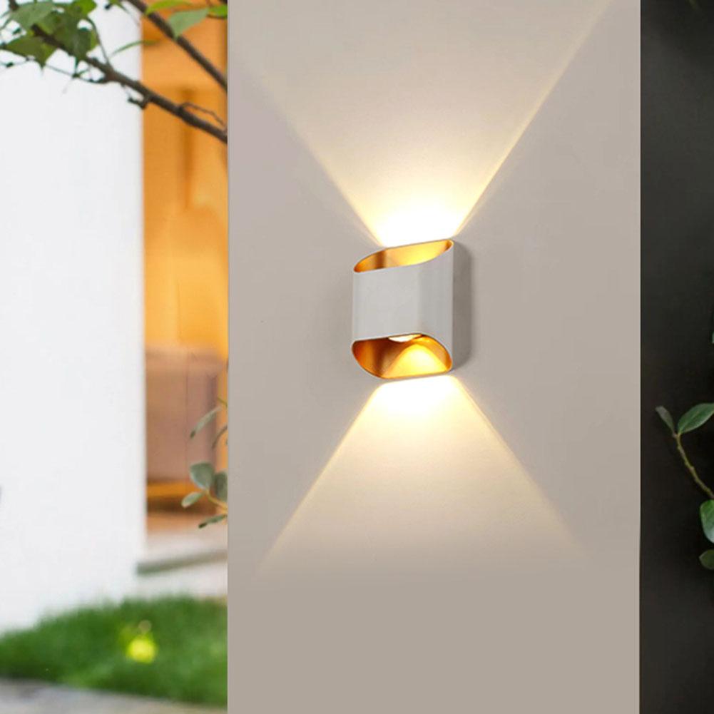 Outdoor Wall Light IP65 Waterproof Simple Wall Sconce Up And Down 2-Way Illumination Antirust COB for Front Door Yard Deck