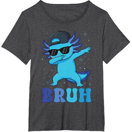 Bruh Dabbing Axolotl Funny Mens Kids Boys Teens Axolotls T-Shirt