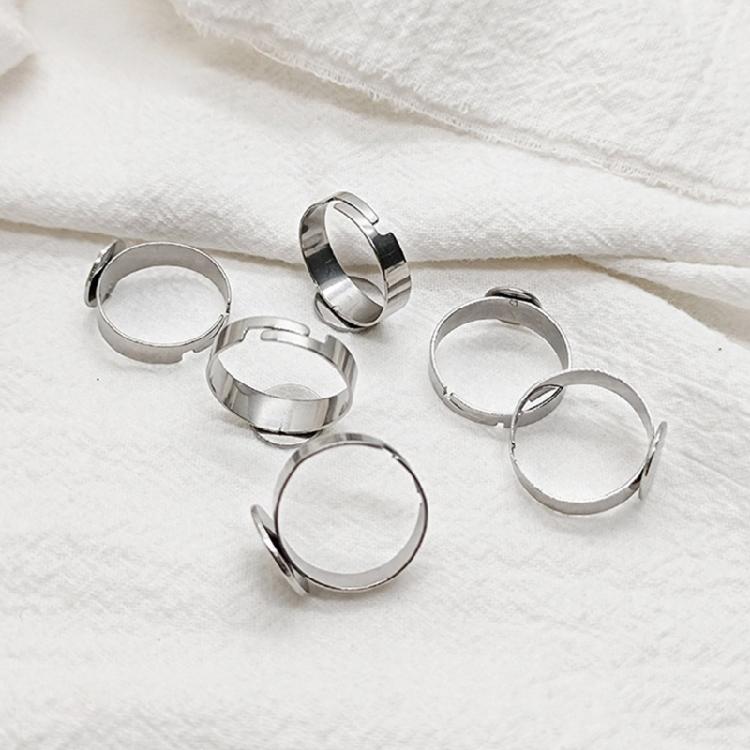 10 peças Bases de Anéis de Aço Inoxidável Anéis Ajustáveis de Aço Inoxidável Resistentes Montagens Para Criar Joias Únicas