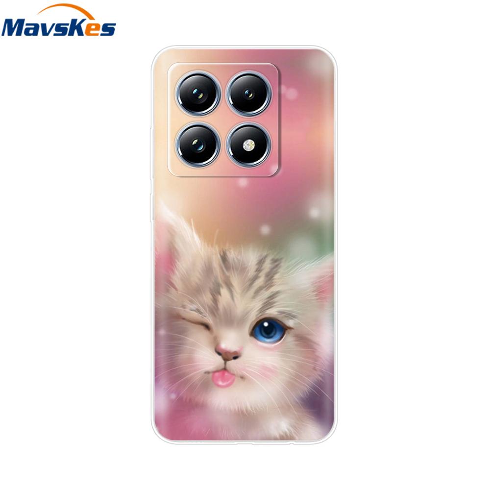 For Xiaomi 14T 5G Case Cute Soft Transparent TPU Painted Silicone Cover For Xiaomi 14T Pro 5G 2024 Mi14T Phone Cases Coque Funda