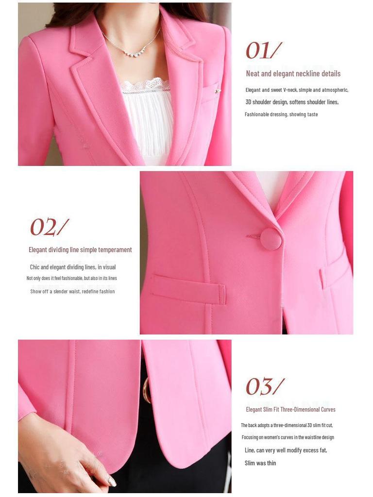 Jachetă blazer casual slim fit stil coreean pentru femei 2024 pentru primăvară și toamnă