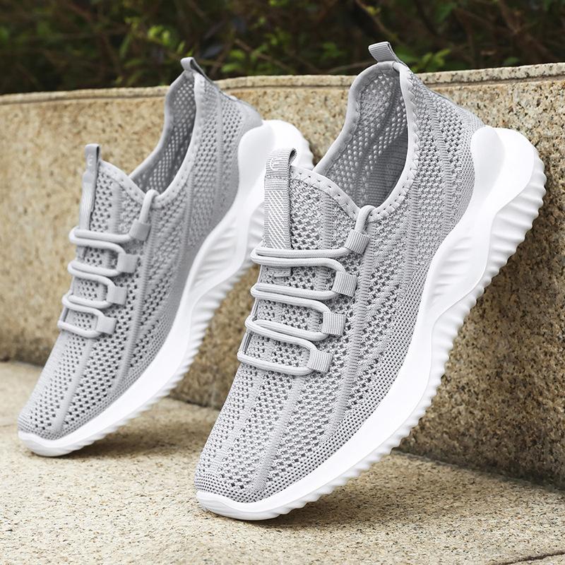 Shoes men's 2025 summer new source 2025 flying woven breathable single shoes lightweight casual shoes men's sports shoes