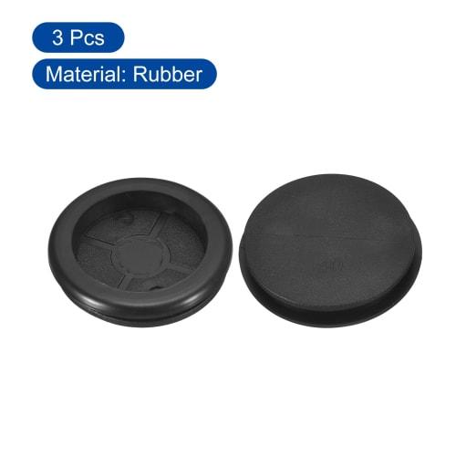 uxcell 3-Piece Insulated Rubber Grommets, 33mm Inner Diameter, Single-Sided Hole, for Wiring, Rubber Bushings, Cable and Wire Protection, Black