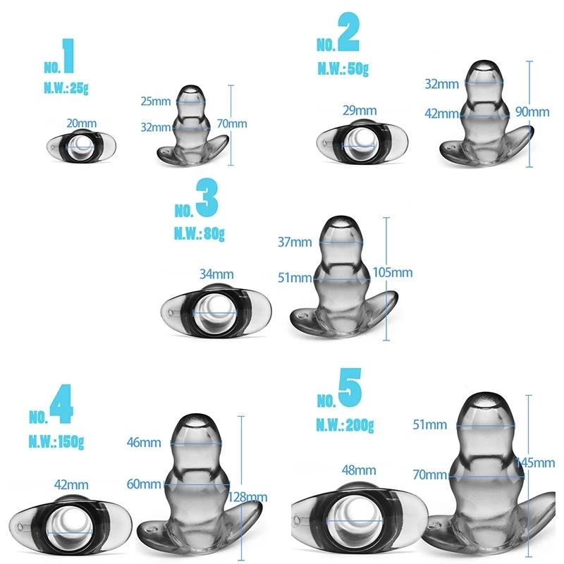 Silicone Hollow Anal Plug With Stopper Speculum Enema Anus Dilator Butt Plug Prostate Massage Bdsm Sex Toys For Woman Men