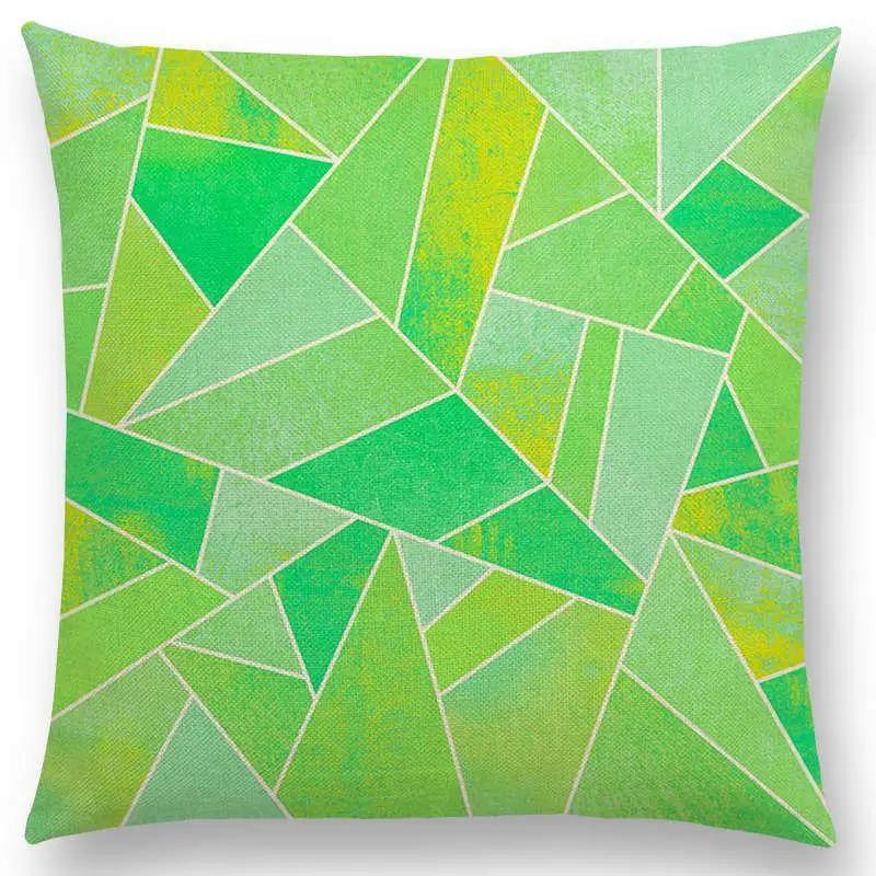 Neu Weiß Lila Schwarz Blau Rosa Bunt Abstrakt Geometrisch Dreiecke Goldene Linien Regenbogensteine Kissenbezug Dekokissenbezug