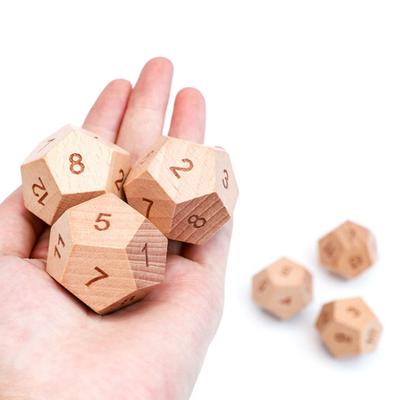 12-Sided Wooden Decision Dice for Date Night Christmas Stocking Stuffer Gift for Couples Food Choice Game for Valentine's Anniversary