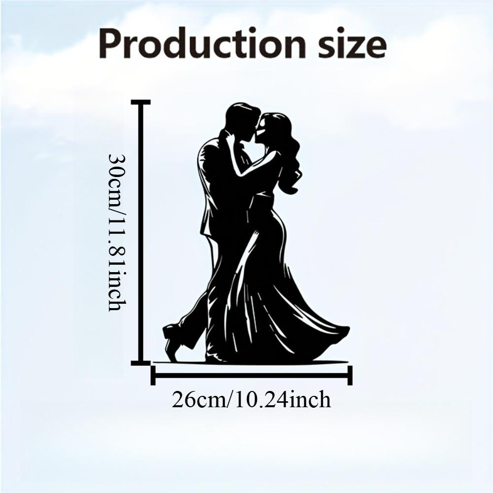 Vintage Metal Dancing Couple Wall Art Rustproof Sculpture Elegant Home Decor Gift