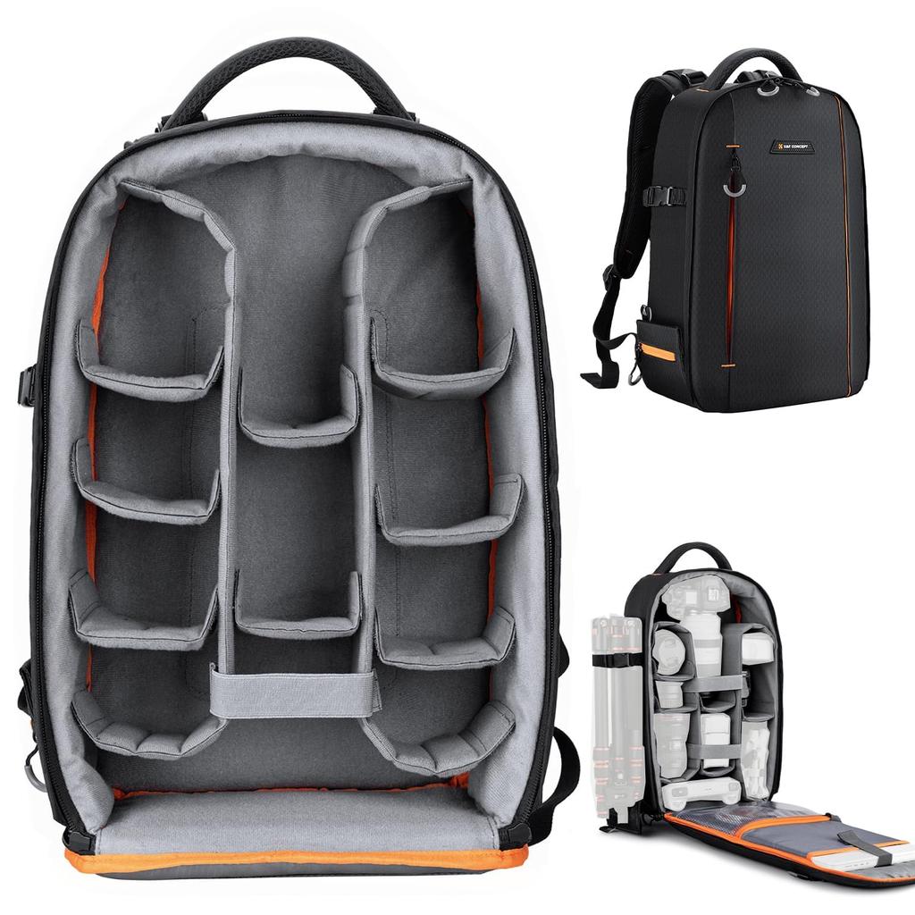 CONCEPT Camera Camera 18L Large Fits Suitable for and Outdoor K&F Bag, Backpack, Rucksack, Capacity, Stylish, Lightweight, DSLR/14-inch Laptop/Tripod,