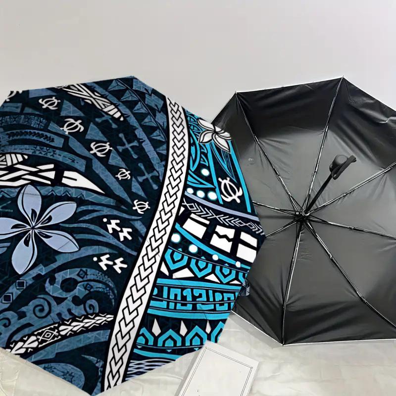 1PC Tribal Patterns Umbrella-8-Rib Reinforced Portable Folding Travel Suitable for All Seasons Outdoor Daily Use-J402