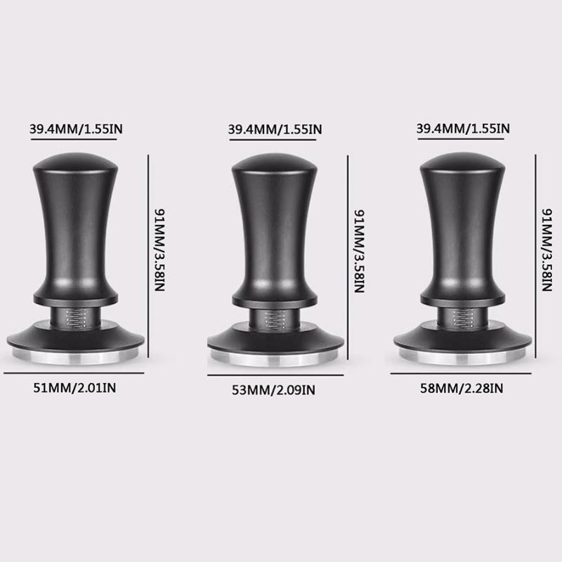 51/53/58mm Espresso Tamper With Calibrated Spring Ergonomic Barista Coffee Press for Café Commercial Use