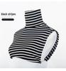 Women's Striped Semi-High Neck Cotton Decorative Collar Pullover: Warm & Fashionable Innerwear for Autumn/Winter