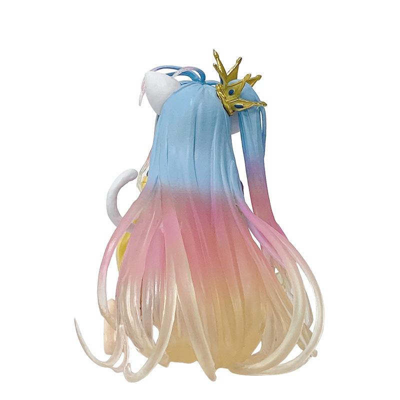 10cm No Game No Life Anime Figure Desktop Cute Cat Ear Shiro Decoration PVC Model Toy