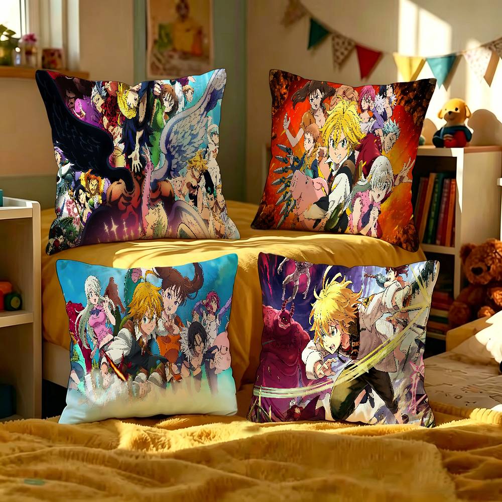Exquisite Ornaments Unisex The Seven Deadly Sins Anime Cushion Cover Pillow Cover Decor Pillowcase Printed Cushion Case For Couch