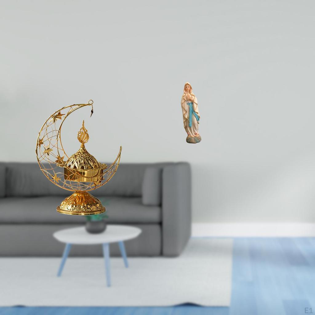 Antique Decorative Candle Stand And Mary Figurine Resin Artwork for Living Room Fireplace Office