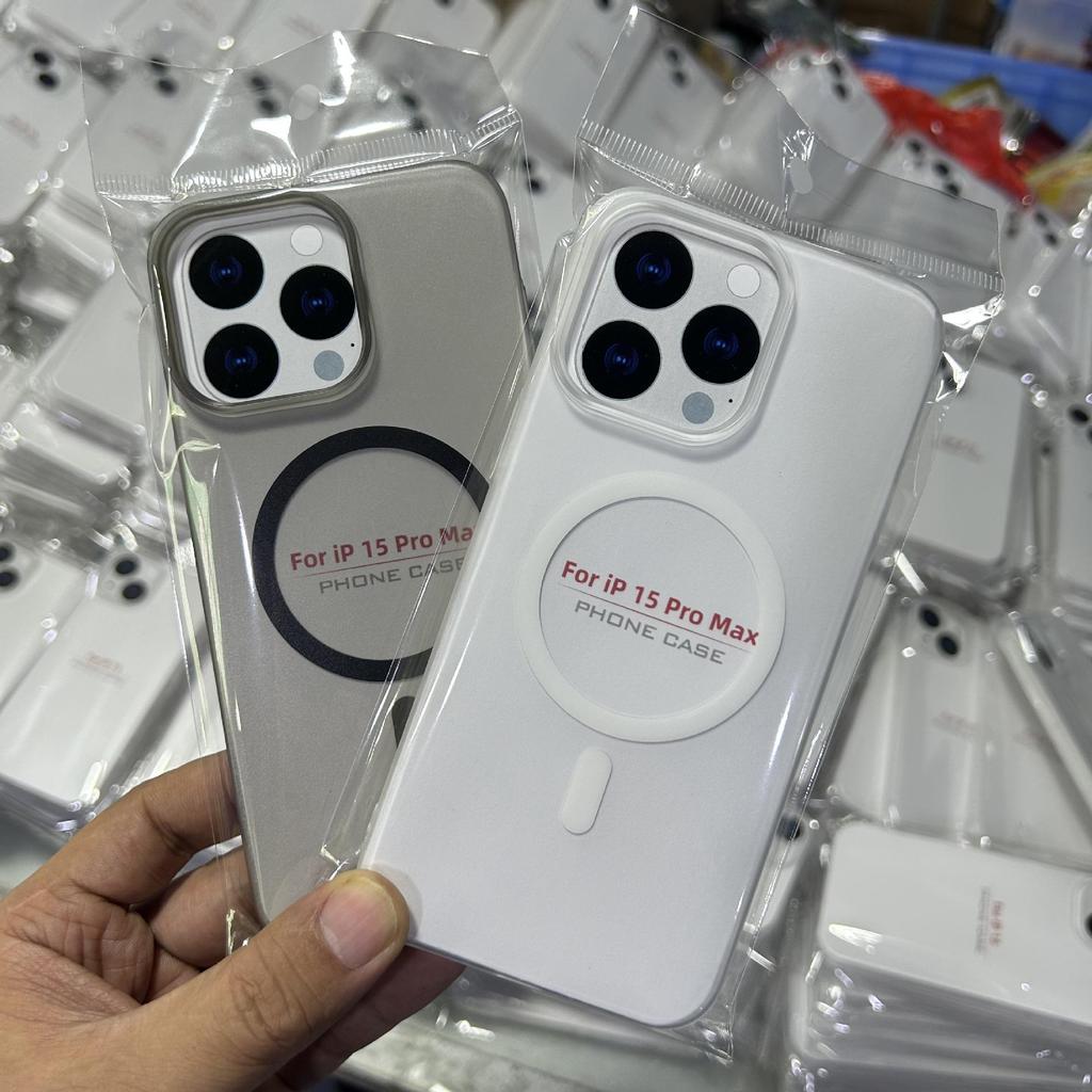 Compatible with Apple iPhone 16 Pro Max: Transparent Magnetic Frosted Protective Case