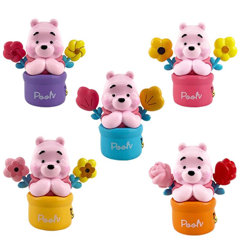 Adorable Winnie The Pooh Bear Creative Flower Pot Figurine Decorative Toy Model