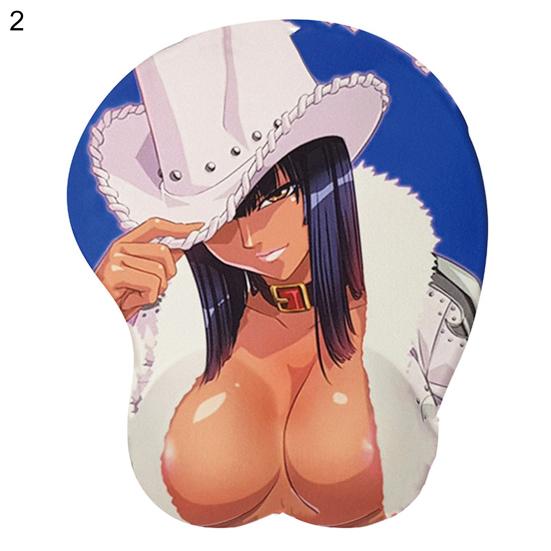 Anime Mouse Pad Chest Non-slip Cartoon 3D Sexy Rubber Mat Wrist Support Single