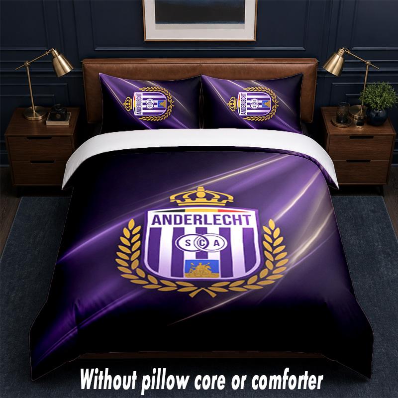 Set Biancheria da Letto Design Anderlecht FC 1 Copripiumino + 2 Federe Morbide Traspiranti Biancheria da Letto per la Casa