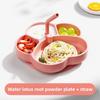 Baby Silicone Divided Cat Paw Plate With Suction For Toddlers Feeding And Training