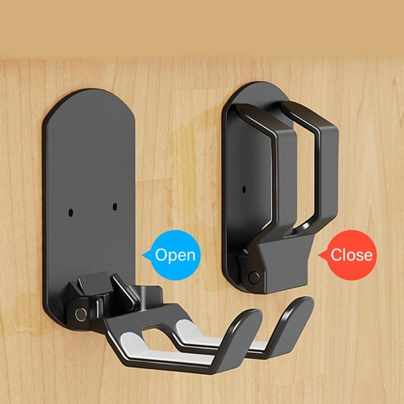 No Drill Headphone Hanger for Wall Mount Storage, Adhesive ABS Holder for Over Ear Headphones in Dorm and Office Areas
