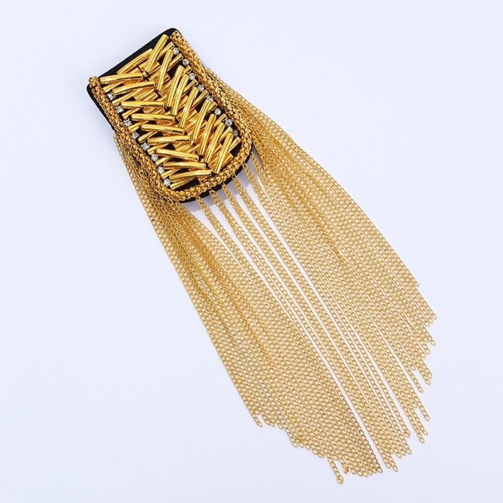 Long Chain Shoulder Jewelry Pin Beads Shoulder Brooch Delicate Clothing Accessories  for Men Women