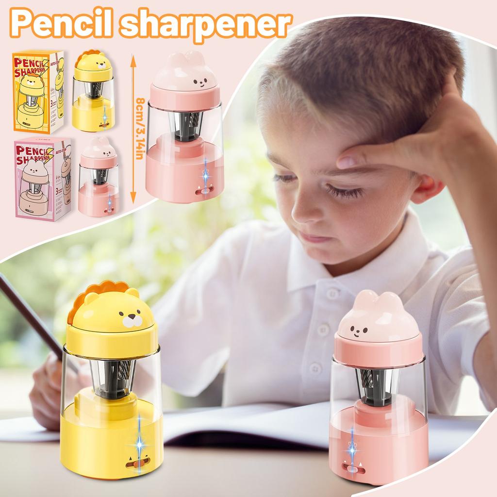 Electric Pencil Sharpener Electric Pencil Sharpener Fully Automatic Fast Sharpen Portable for Wood Pencils School Office