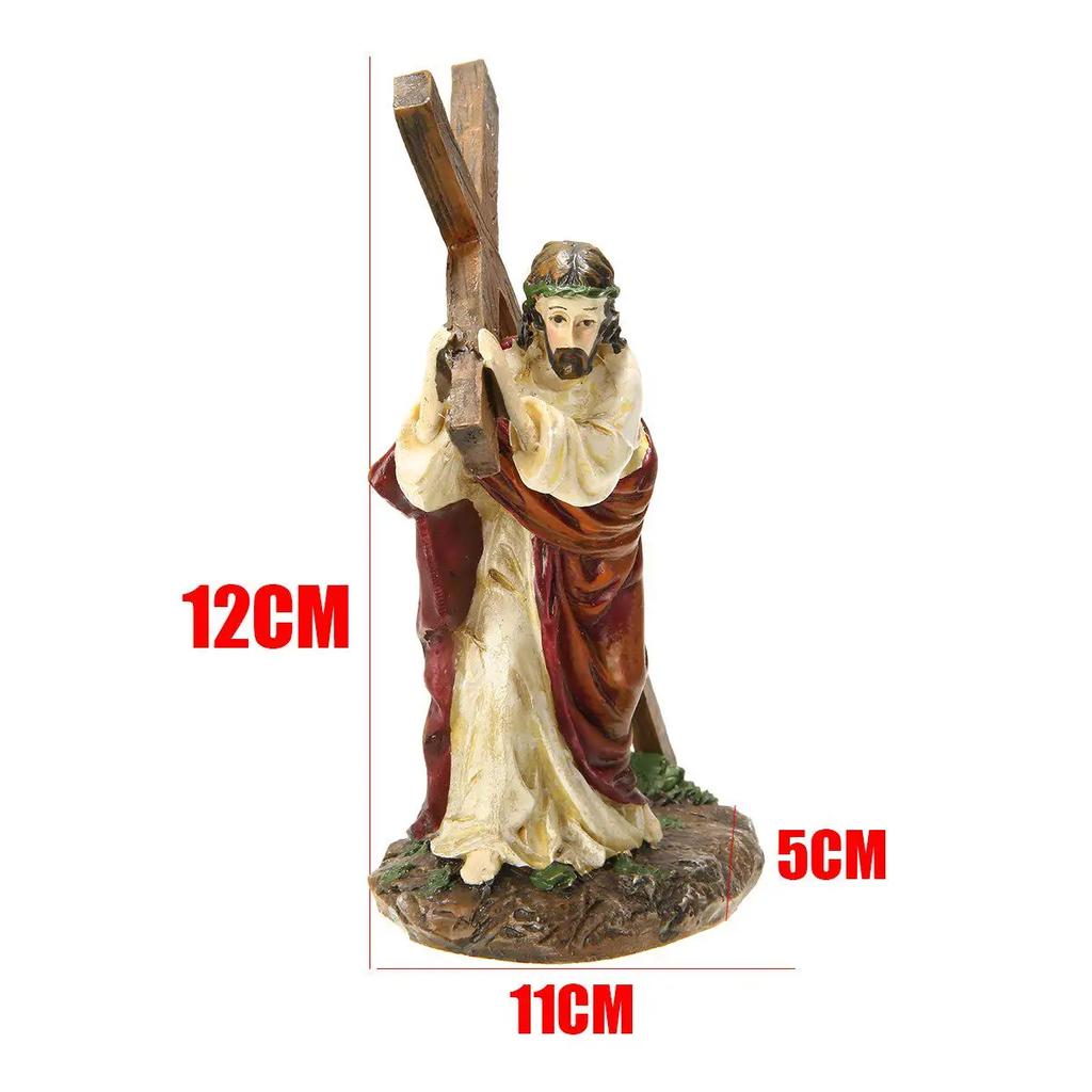 Kruzifix Statue Jesus Kreuz Harz Statue Christus Figur katholischen religiösen Zubehör Dekor
