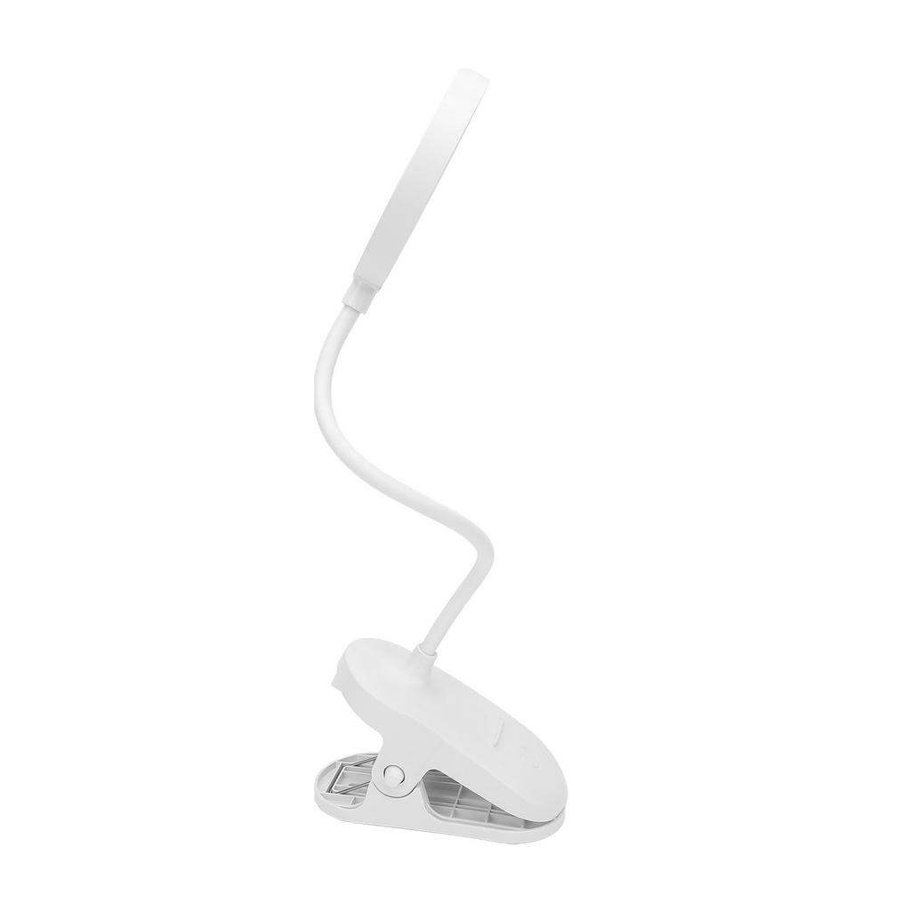 LED Schreibtischlampe Wiederaufladbar 3 Modi Dimmbare Helligkeit Empfindliche Steuerung Augenschonend Clip-On Buchleselampe für Schlafzimmer