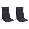 VidaXL Set of 2 High Back Chair Cushions, Waterproof Seat Pad, Non-slip Outdoor Cushion Garden 377623
