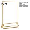 Acryl-Schildhalter, doppelseitig, goldener Bilderrahmen, Tisch-Schildhalter, transparenter Displayständer für Flyer, Menüs, Hochzeitstischnummernhalter