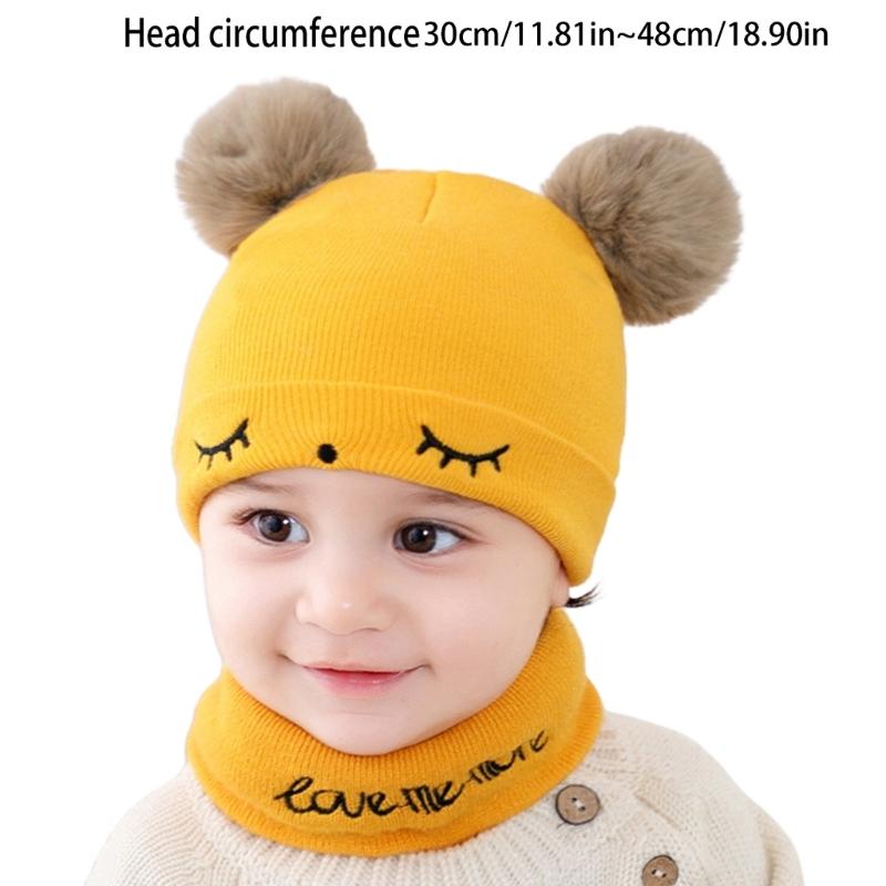 Toddler Solid Color Knitted Winter Hats Toddler Beanies Hat Soft Winter Warm Boys and Girls Caps for Newborn Baby