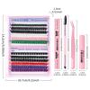 210 Clusters Of Thick 80D100D Single Cluster False Eyelash Set, Color Diy Segmented D-Curve Eyelashes