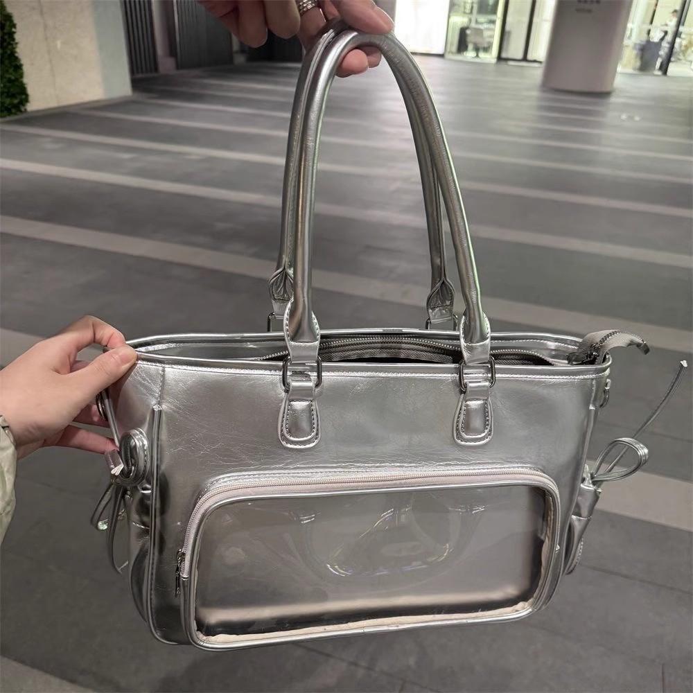 

Сумка-тоут Pa Bag Trend All-in-one, большая вместимость, одно плечо, класс, модная сумка для поездок на работу серебряный