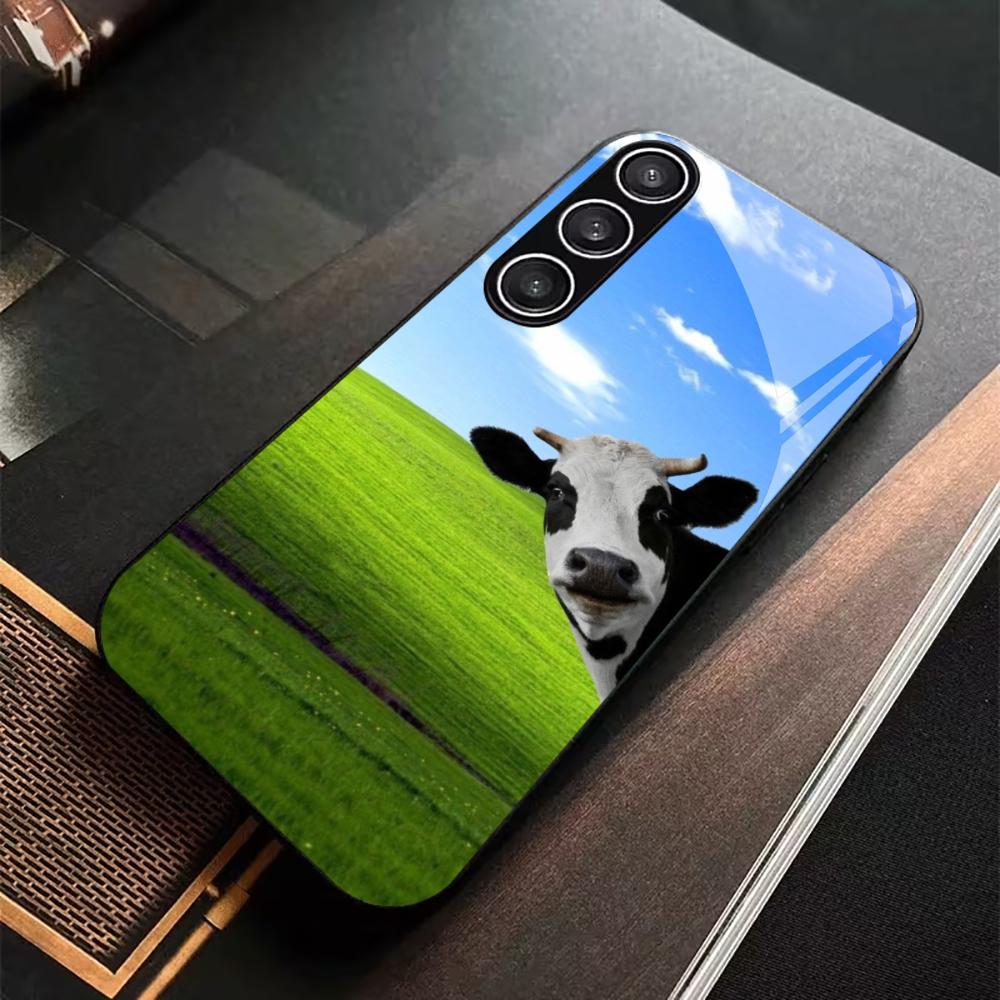 Silly Cattle Protective Exquisite High-end PhoneCase Glass PhoneCase for Samsung Galaxy S26 S25 S24 S23 S22 S21 FE,Ultra,Plus