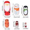Muñecas Rusas Matrioshka de Navidad para Niños, Juego Anidado de Apilamiento de Madera, 6 Piezas Juguetes Hechos a Mano para Niños Regalo de Navidad Cumpleaños